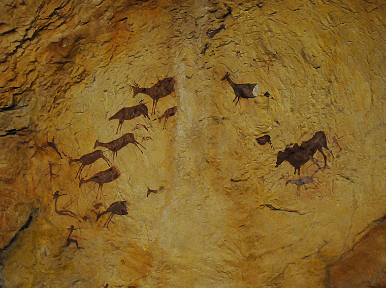 Traces • Reproduction des peintures rupestres de la grotte du Cavalls,, musée de Valltorta (environs de Tirig), province de Castellón, Espagne, ‎17 ‎avril ‎2011