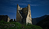 Château de Miglos, Ariège, France (vision nocturne, éclairage naturel lunaire), 14 avril 2014