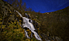 Cascade, Suc-et-Sentenac, Ariège, France (vision nocturne, éclairage naturel lunaire), 15 avril 2014
