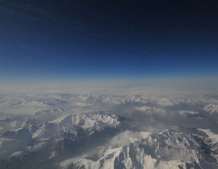 Vues du ciel : Les Alpes vues d’avion, ligne Marseille-Munich, France, 11 février 2012