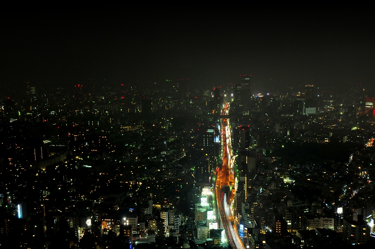 Futur : La ville de Tokyo du 52ième étage de la tour du Mori Art Center, Tokyo, Japon, 16 février 2012